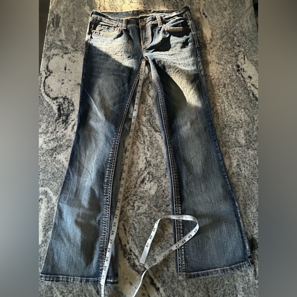 ARIYA Size 11/12 Bootcut Jeans – Light Wash Embroidered Flap Pockets Western - Picture 4 of 10